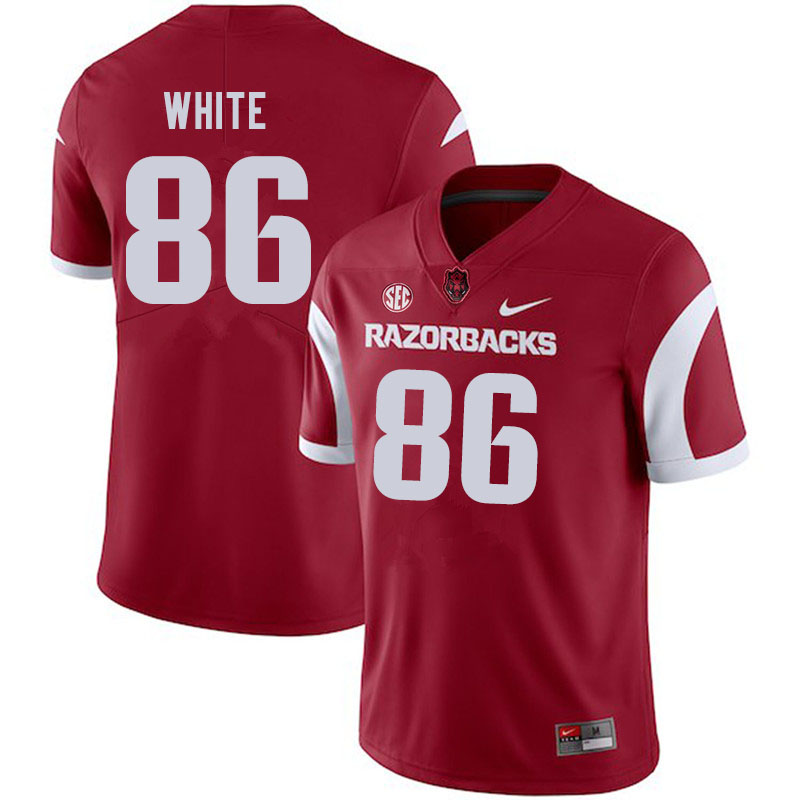 Men #86 John David White Arkansas Razorbacks College Football Jerseys Sale-Cardinal